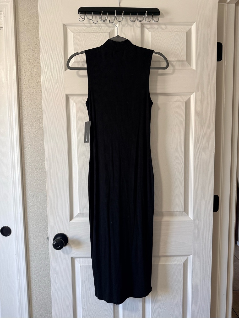 Sleeveless Black Maxi Dress with Mock Neck by Unknown Brand